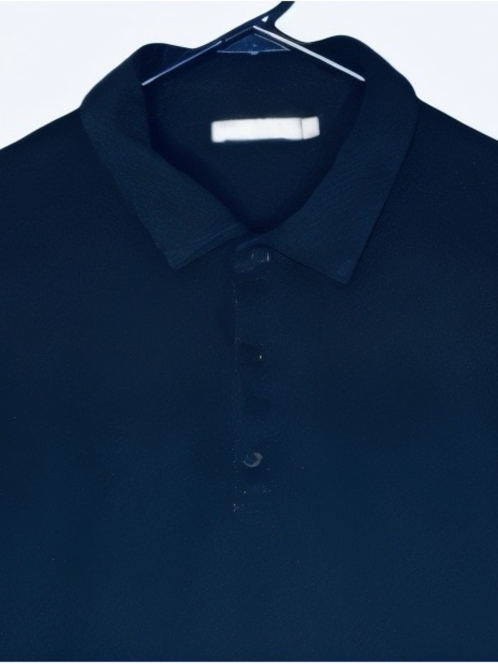 Vince Navy Cotton Long Sleeve Polo Shirt Small